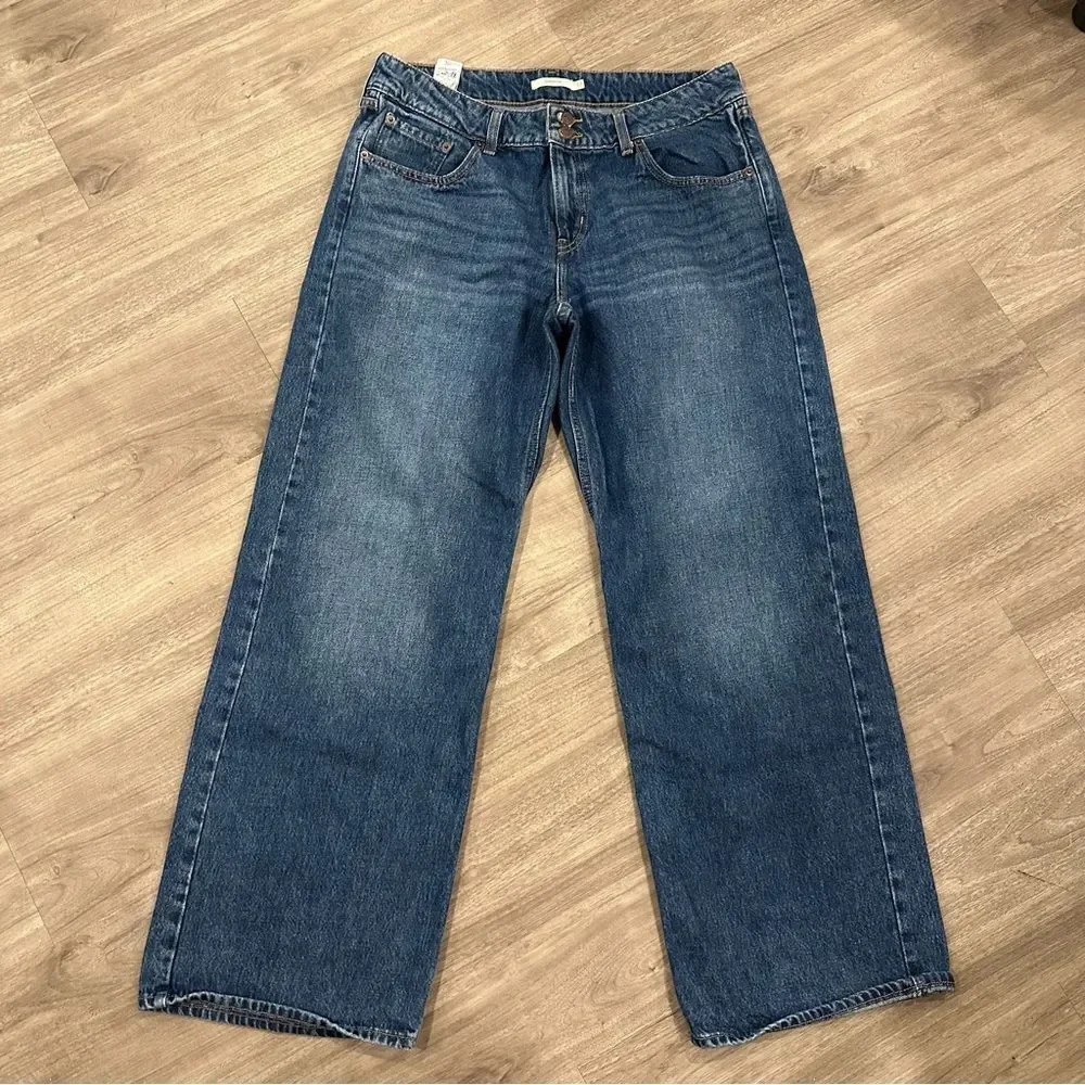 Levi's Dark Blue Superlow Wide Leg Denim Jeans